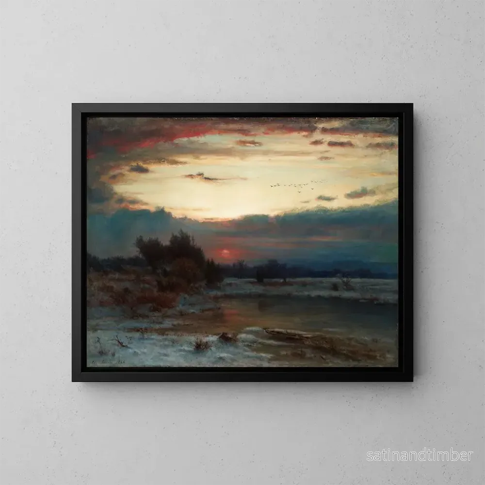 Reproduktion av målningen En vinterhimmel - George Inness