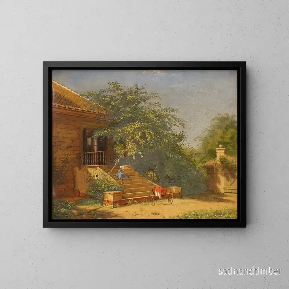 Reproduktion av målningen Les marches du jardin menant au studio du peintre Christen Kbke à Blegdammen, Copenhague – Frants Diderik Böe