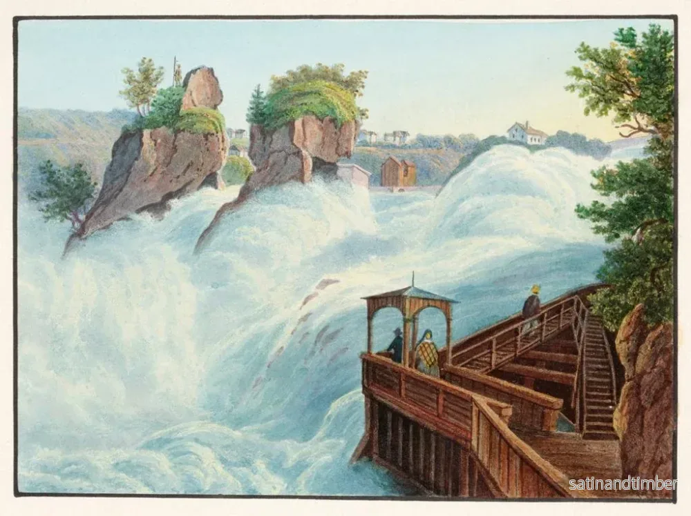 Reproduktion av målningen Vue de la chute du Rhin prise de Fichetz - Johann Ludwig Bleuler - Bild 2