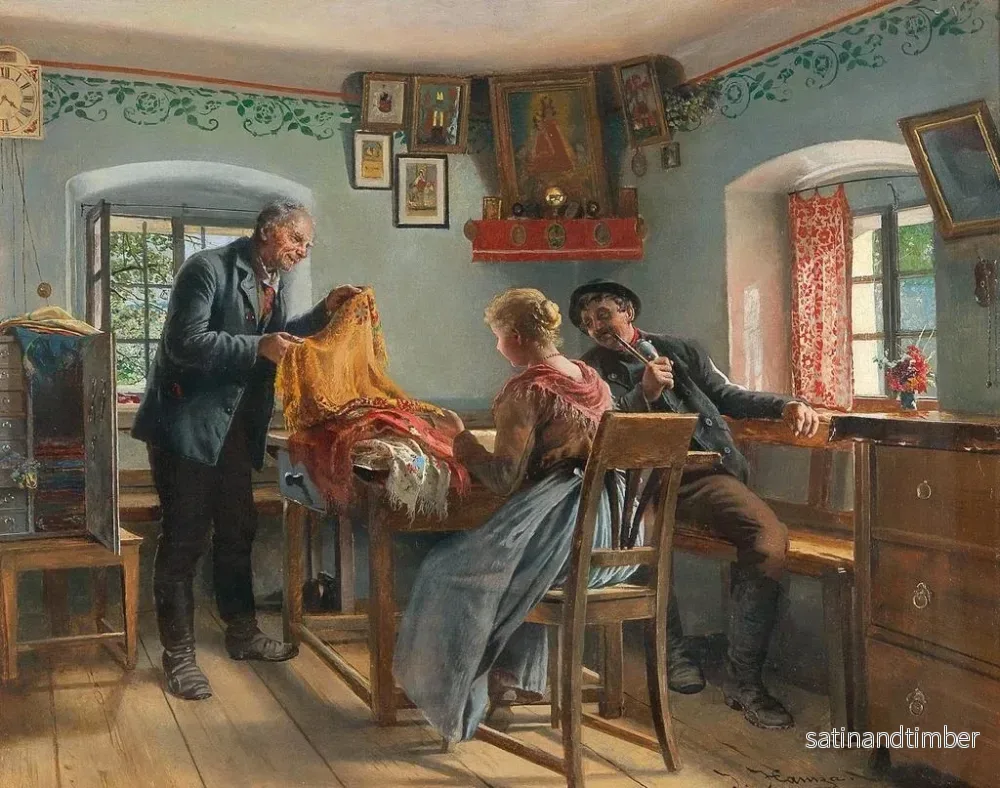 Reproduktion av målningen Välja nya sjalar hemma - Johann Hamza - Bild 2