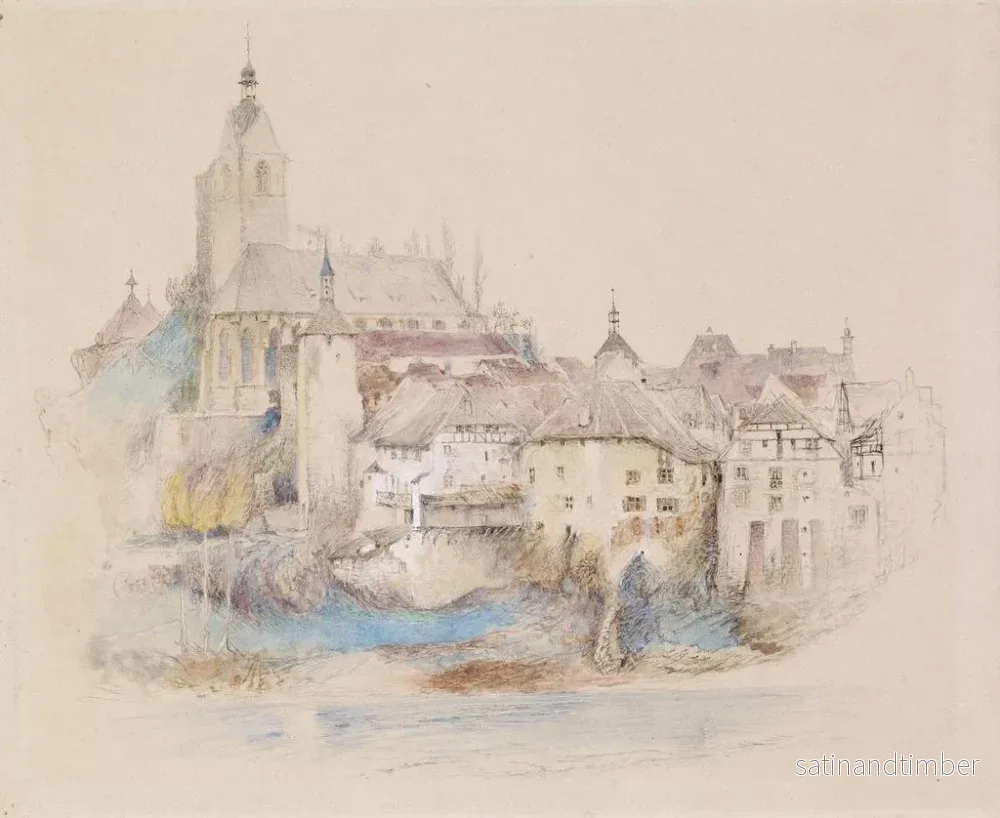 Reproduktion av målningen Lauffenburg vid Rhen - John Ruskin - Bild 2