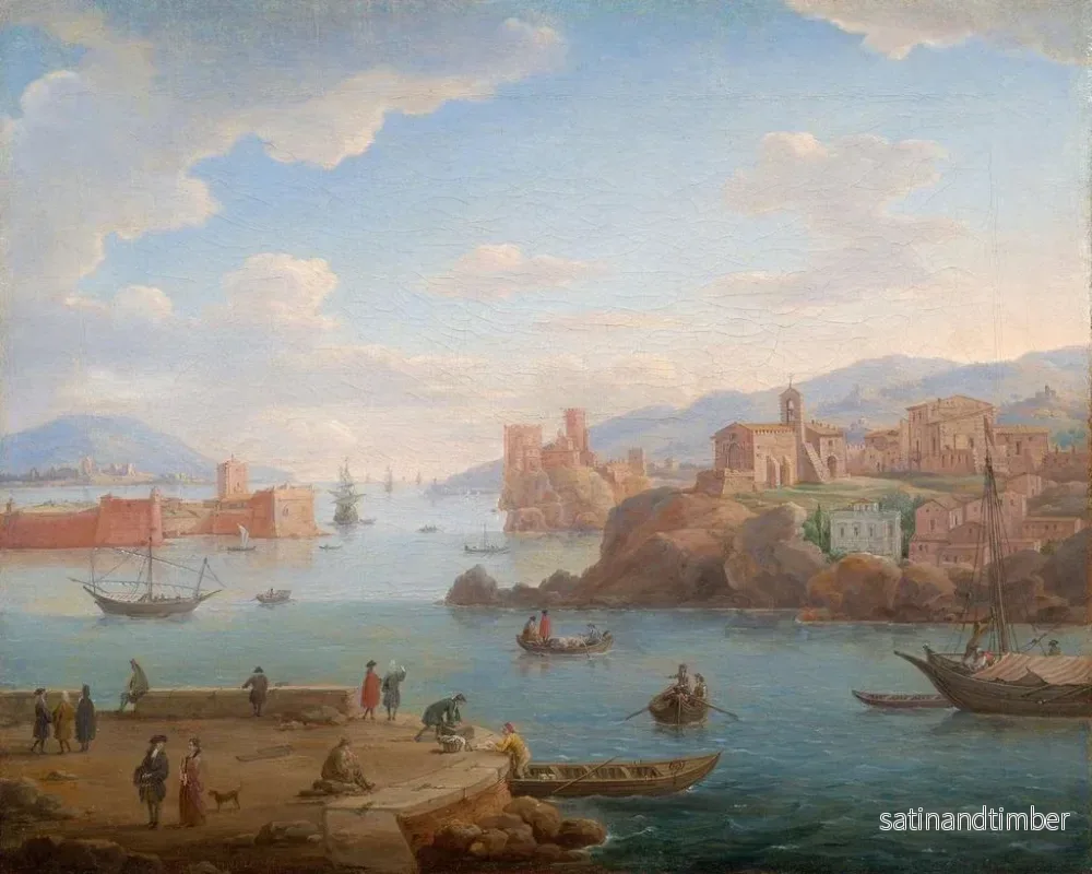 Reproduktion av målningen Vue d'un port méditerranéen - Hendrik Frans van Lint - Bild 2