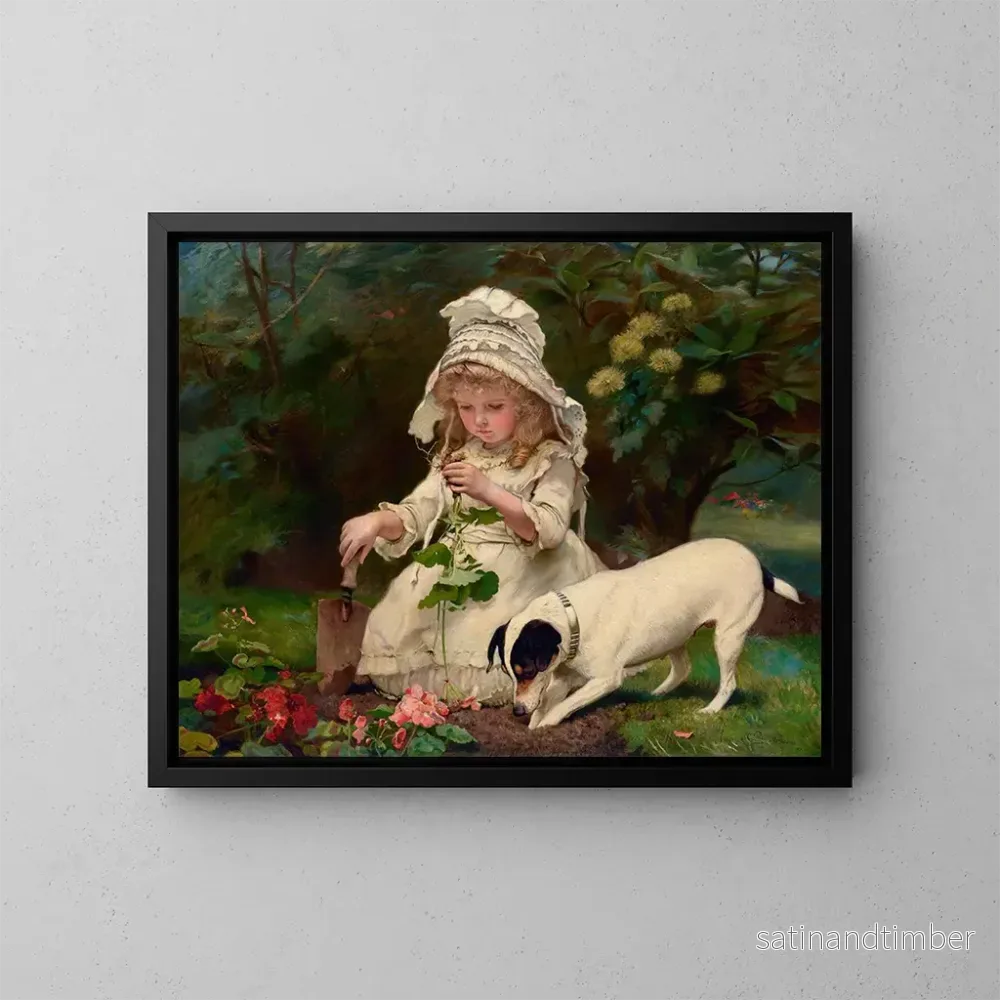 Reproduktion av målningen Amatörträdgårdsmästare – Charles Burton Barber Reproduktion av målningen Amatörträdgårdsmästare – Charles Burton Barber