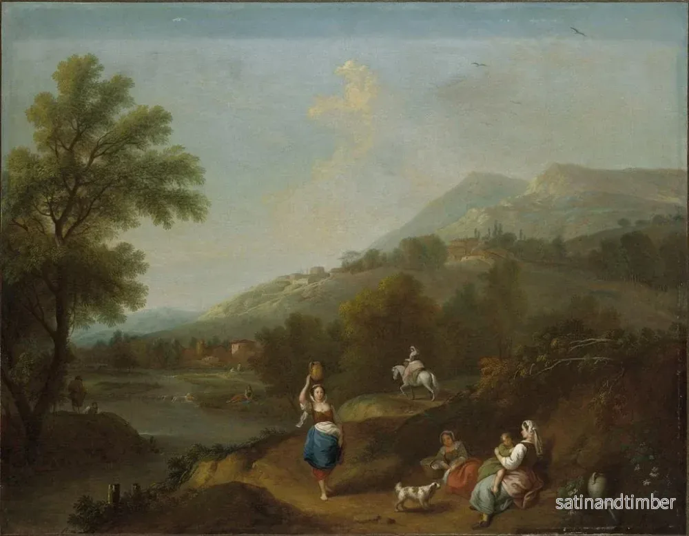 Reproduktion av målningen Landskapsidyll med flod och figurer - Francesco Zuccarelli - Bild 2