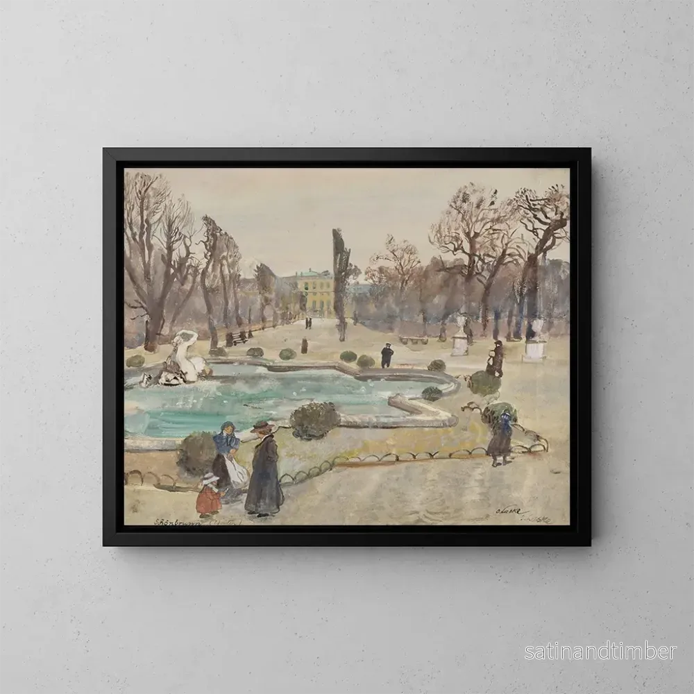 Reproduktion av målningen Vinter i Schönbrunn - Oskar Laske