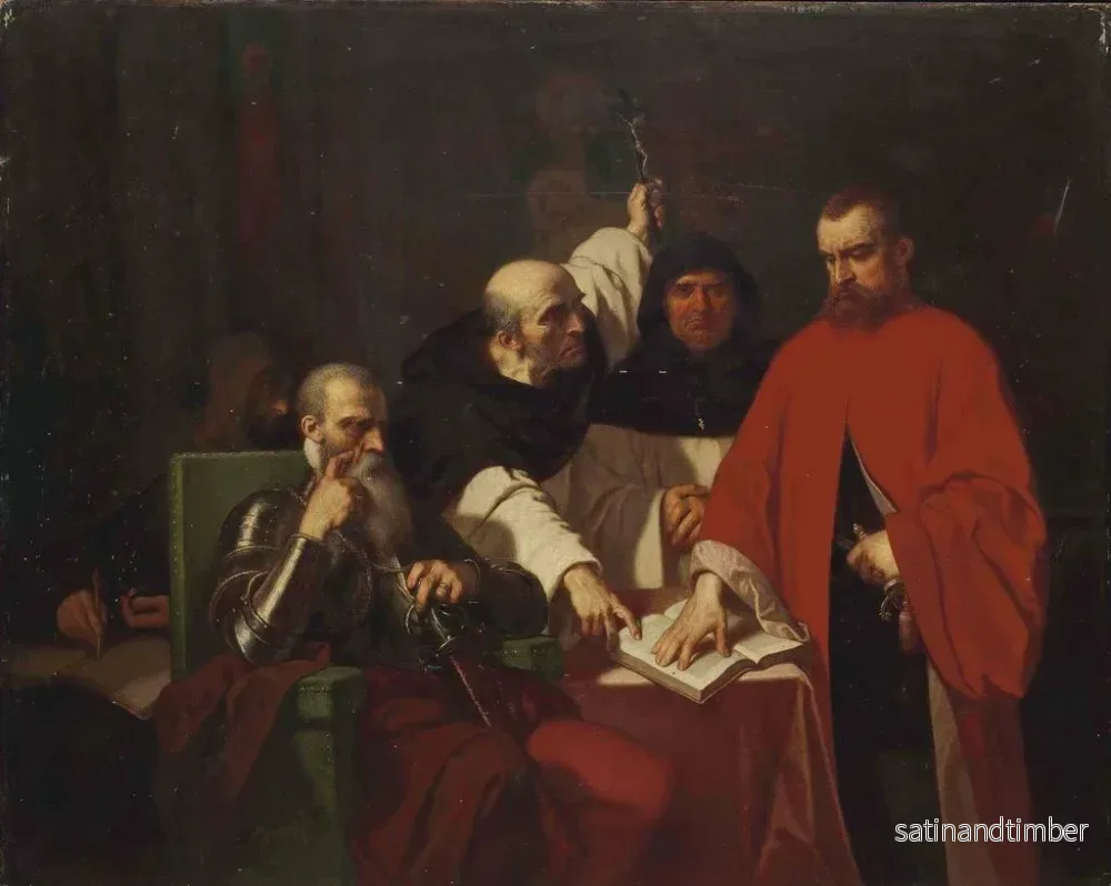 Reproduktion av målningen Le serment de Vargas devant le duc d'Albe - Louis Gallait - Bild 2