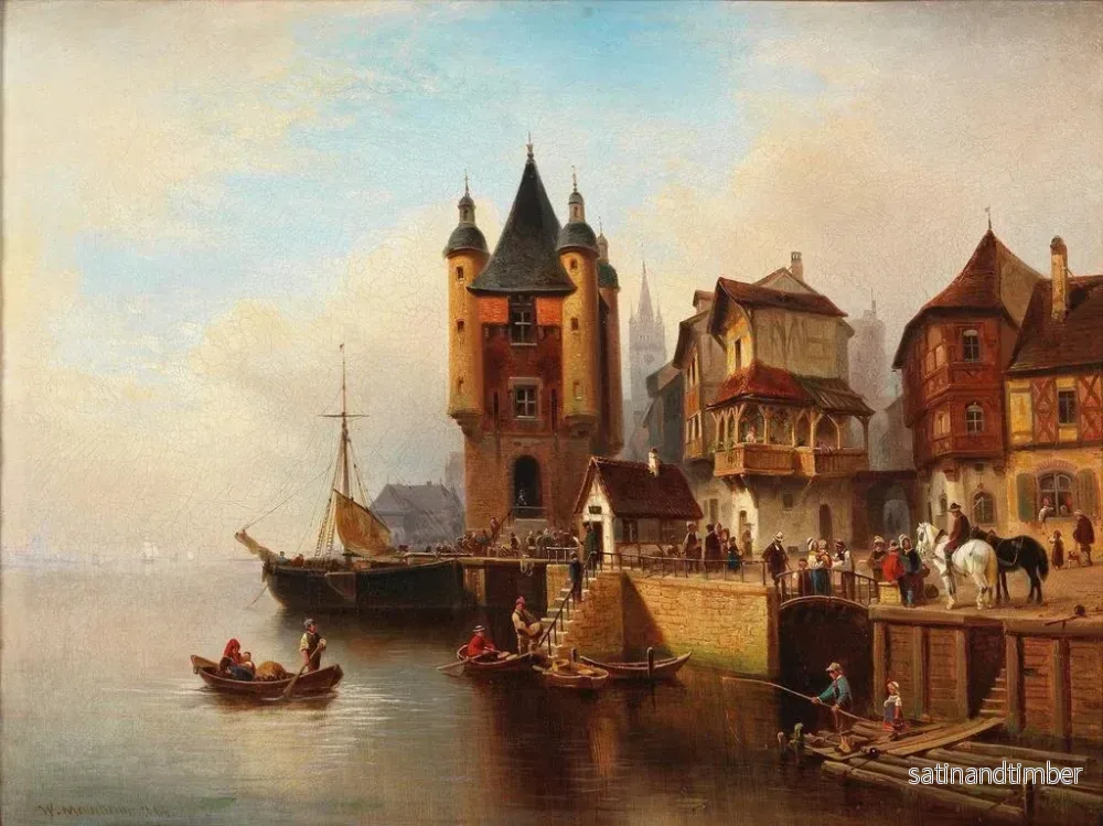 Reproduktion av målningen Stad vid floden - Wilhelm Alexander Meyerheim - Bild 2