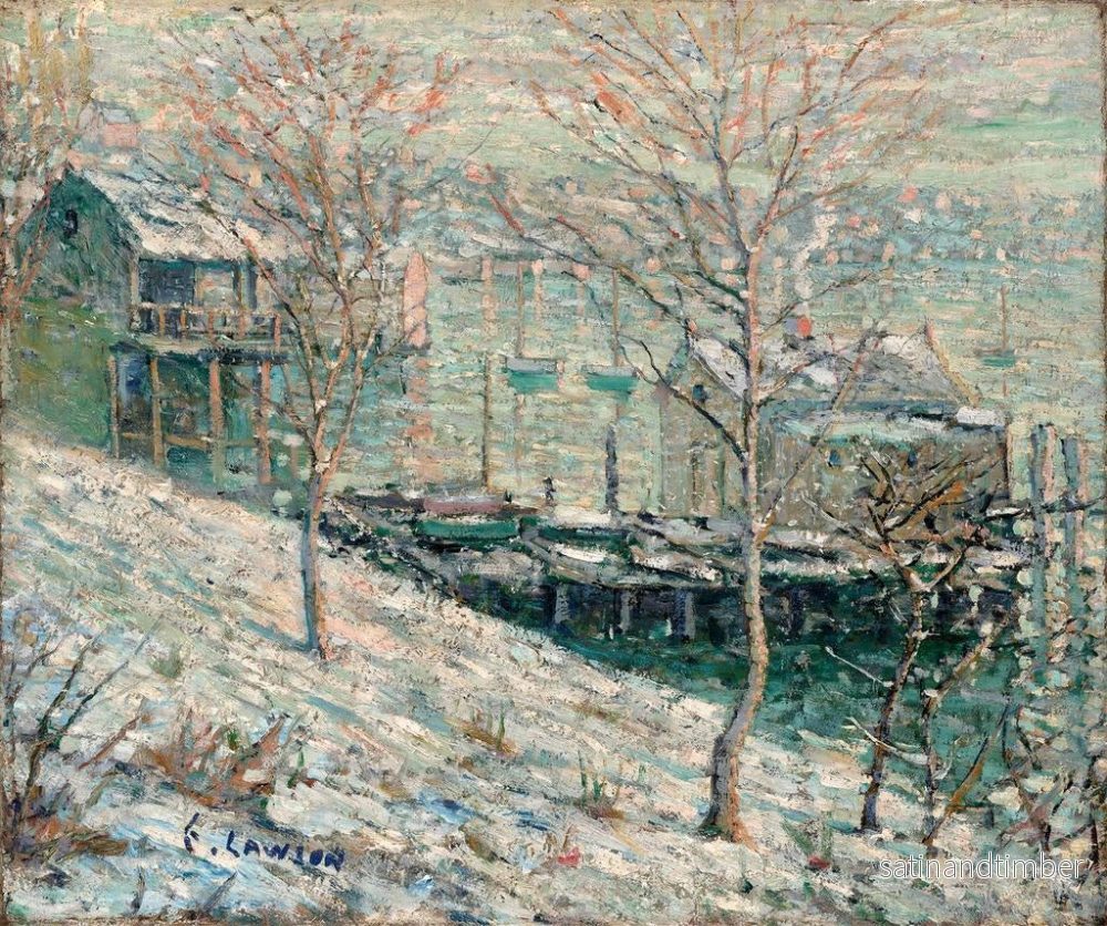 Reproduktion av målningen av vinterscen på Harlem-floden - Ernest Lawson - Bild 2