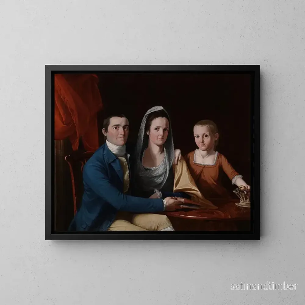 Reproduktion av målningen av Jonathan Trumbull Jr med fru Trumbull Eunice Backus och Faith Trumbull – John Trumbull Reproduktion av målningen av Jonathan Trumbull Jr med fru Trumbull Eunice Backus och Faith Trumbull – John Trumbull