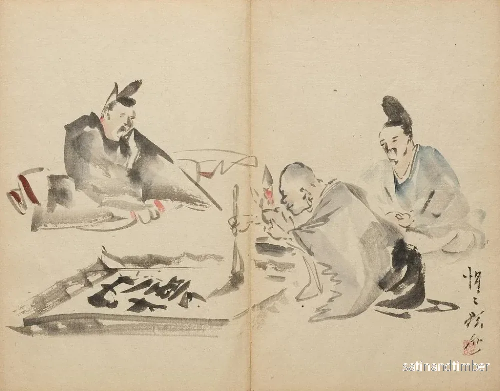 Reproduktion av målningen av munk med kalligrafi - Kawanabe Kyōsai - Bild 2