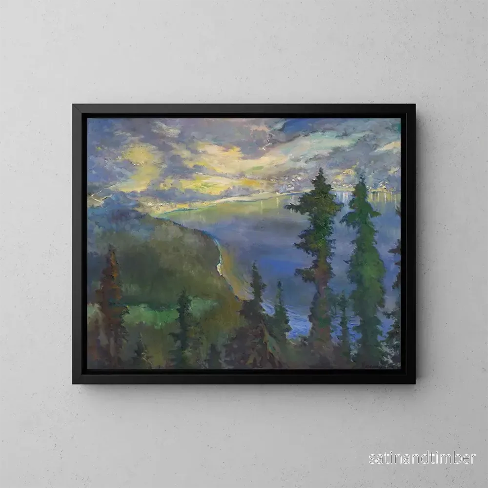 Reproduktion av målningen Altaussee - Richard Harlfinger