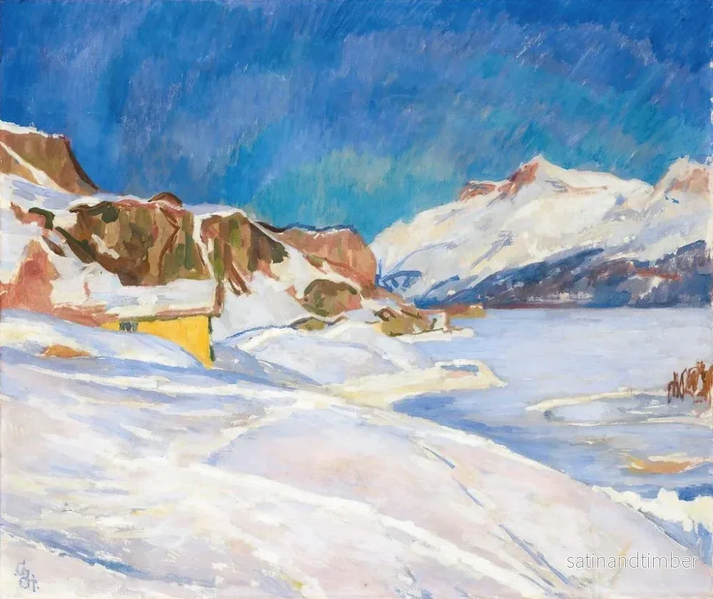 Reproduktion av målningen Landskap i vinter nära Capolago - Giovanni Giacometti - Bild 2