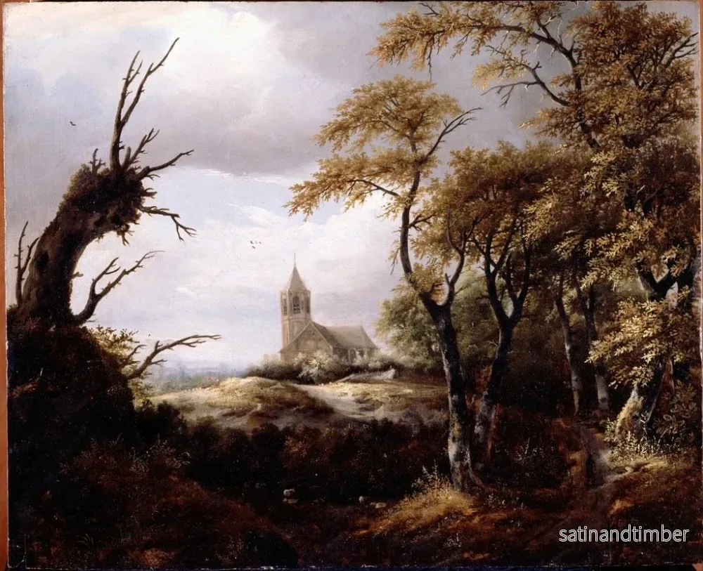 Reproduktion av målningen Landskapsbild med en kyrka - Jacob van Ruisdael - Bild 2