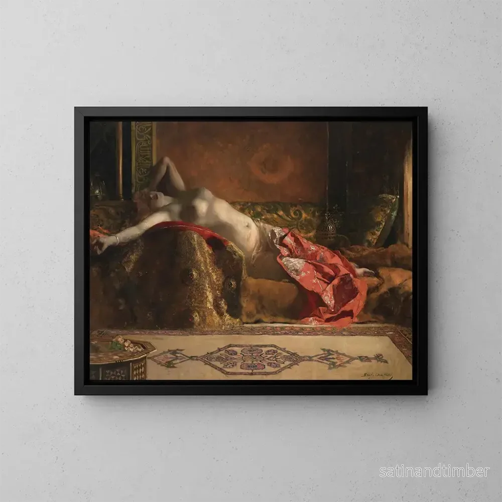 Reproduktion av målningen Odalisque liggande - Jean-Joseph Benjamin-Constant