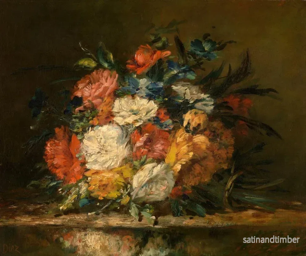 Reproduktion av målningen Blommor - Narcisse Virgile Diaz de la Peña - Bild 2