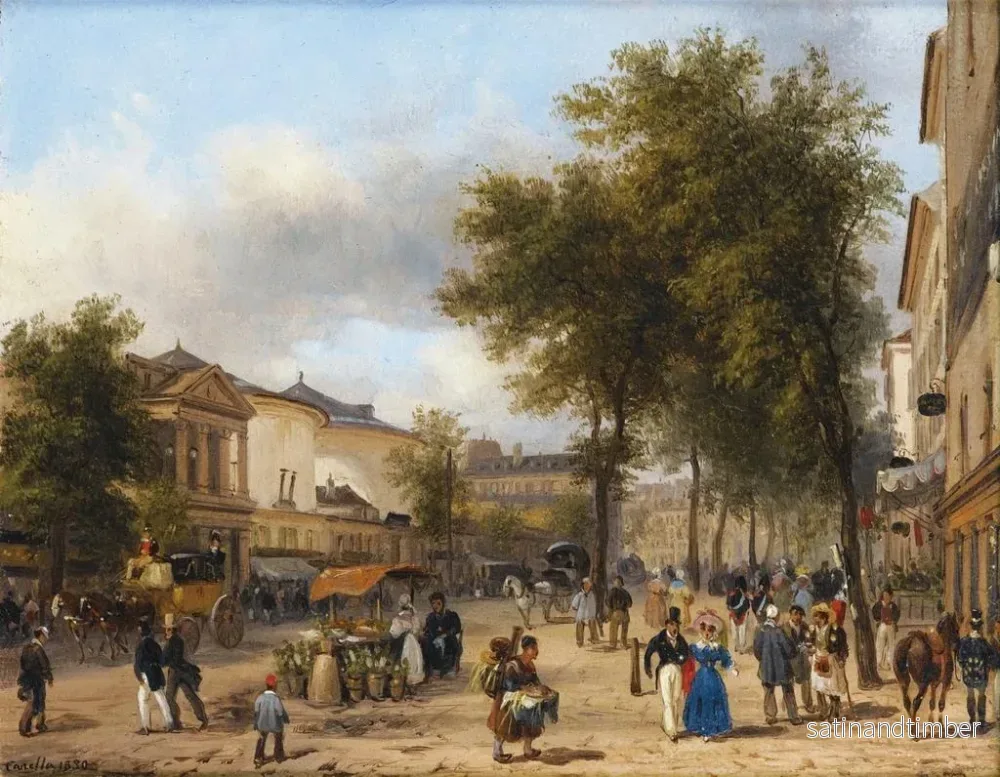 Reproduktion av målningen Paris, vy av Théâtre des Variétés på Boulevard Montmartre - Giuseppe Canella - Bild 2