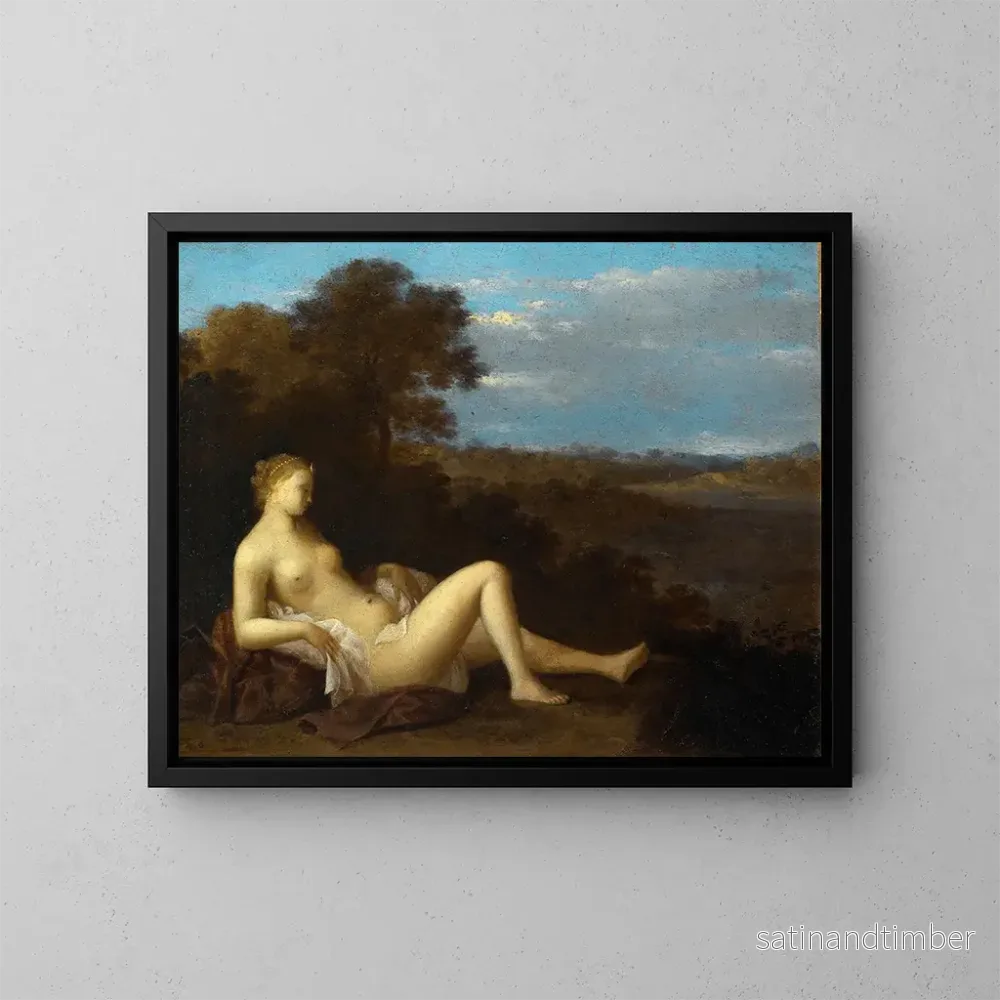 Reproduktion av målningen Diane au repos - Toussaint Gelton