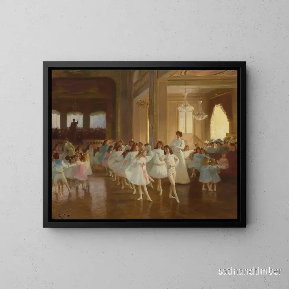 Reproduktion av målningen Le récital de danse des enfants au casino de Dieppe - Victor Gabriel Gilbert