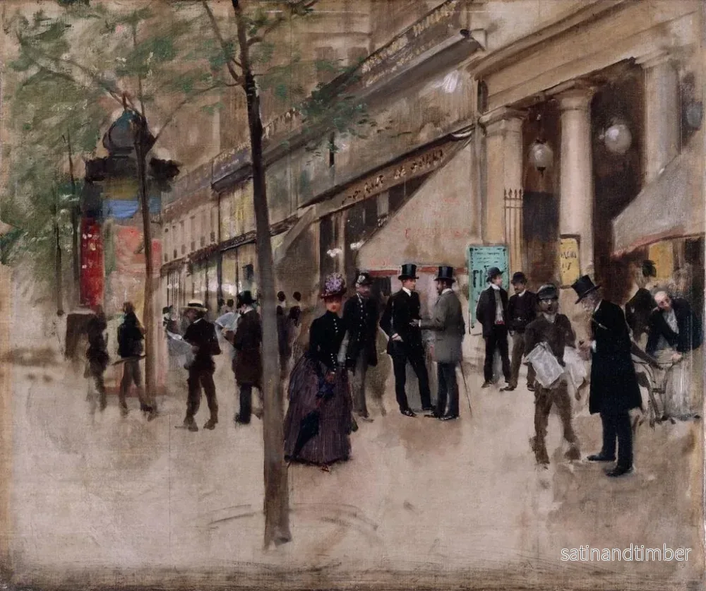Reproduktion av målningen Le boulevard Montmartre devant le théâtre des Variétés l'après-midi - Jean Béraud - Bild 2