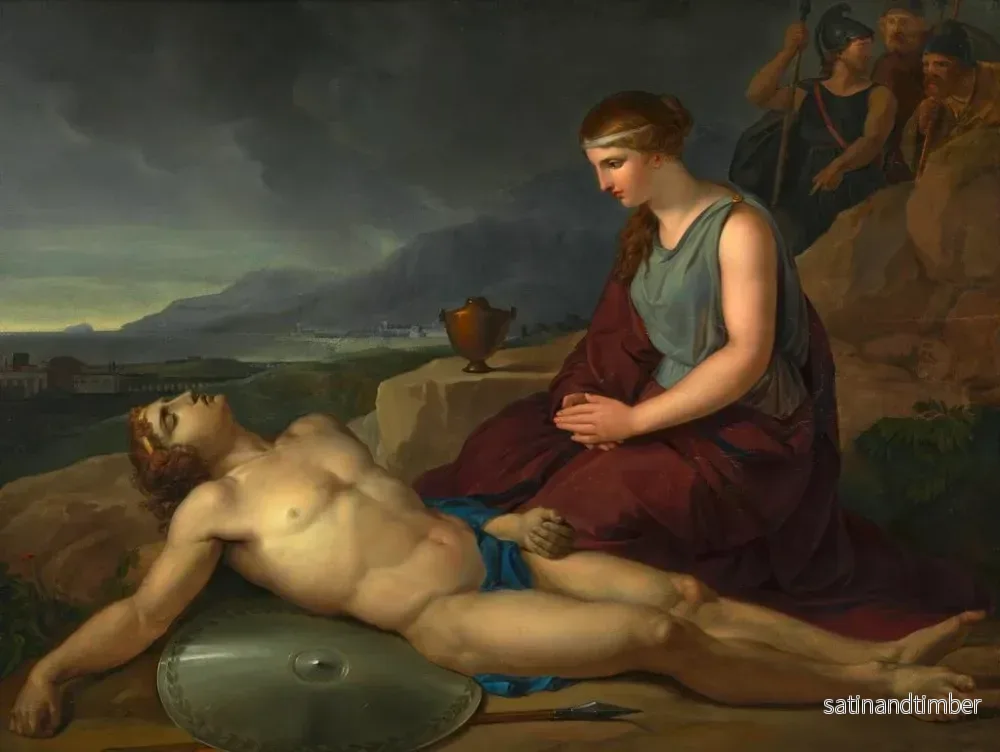 Reproduktion av målningen Antigone på knä nära sin brors kropp Polynice - Josef Abel - Bild 2