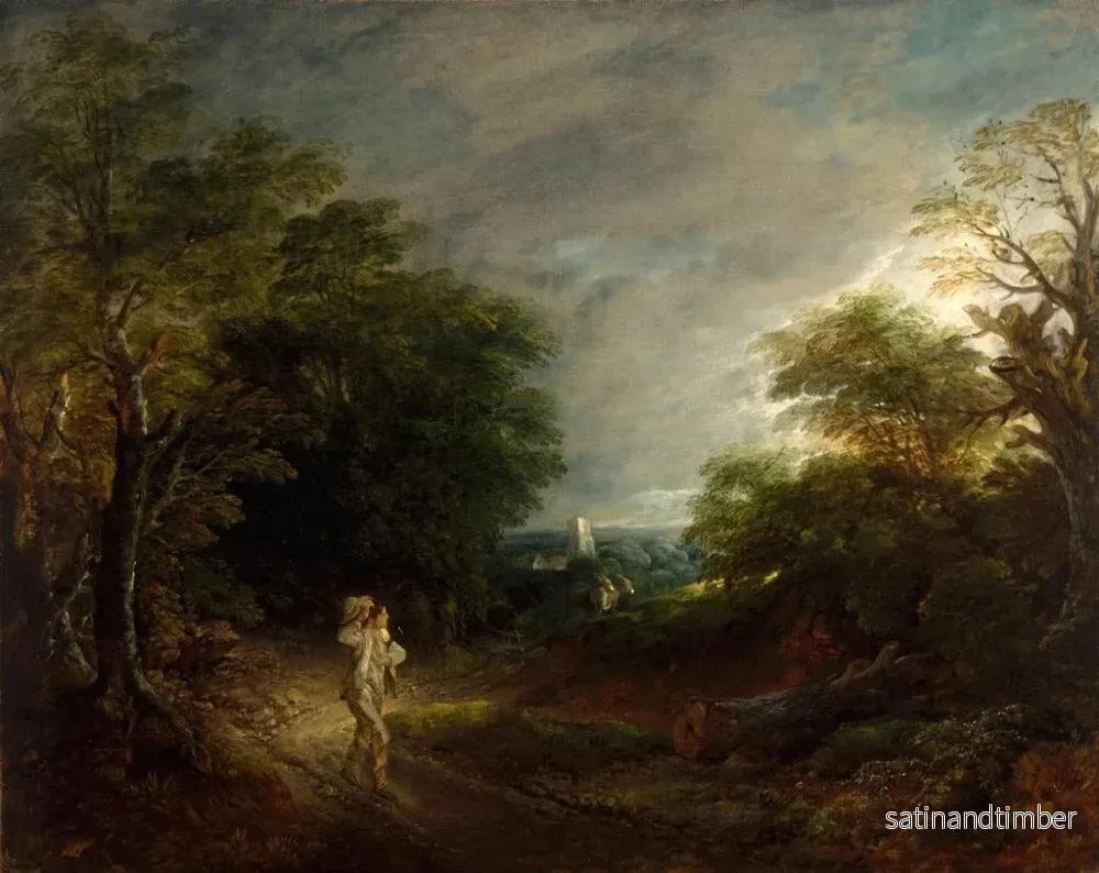 Reproduktion av målningen Landskap med skog och en skogshuggare - Thomas Gainsborough - Bild 2
