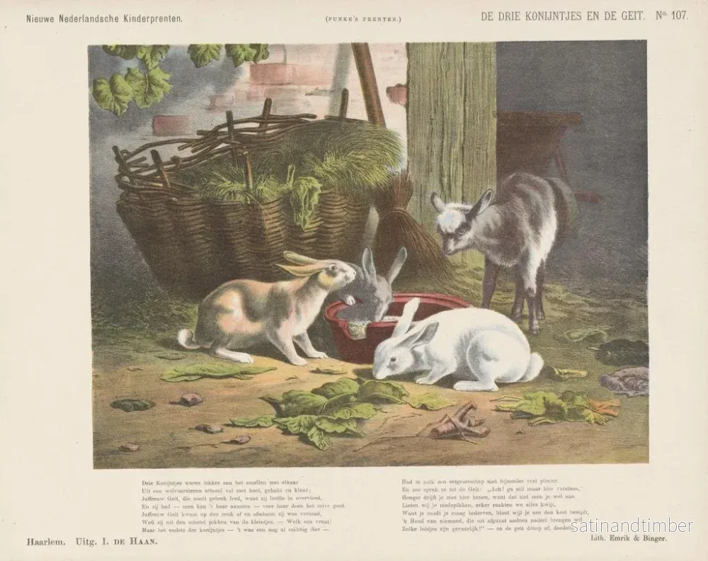 Reproduktion av målningen Les trois lapins et la chèvre - Emrik Binger - Bild 2