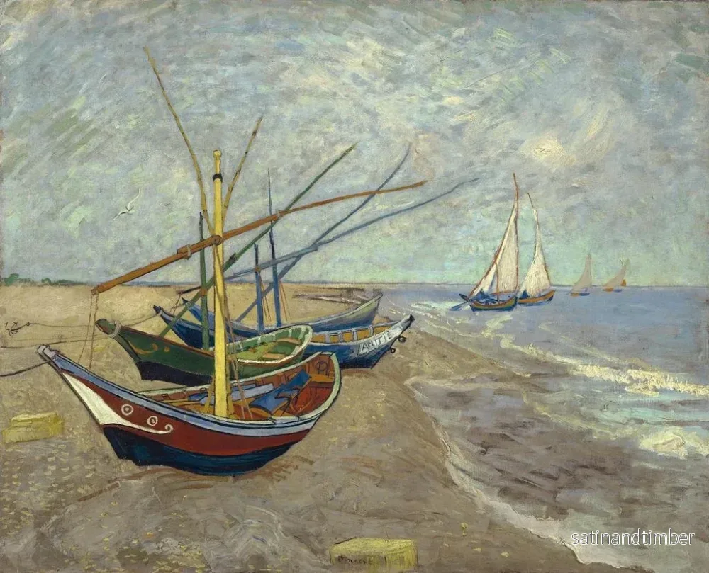 Reproduktion av målningen av fiskebåtar på stranden vid Saintes-Maries-de-la-Mer - Vincent van Gogh - Bild 2