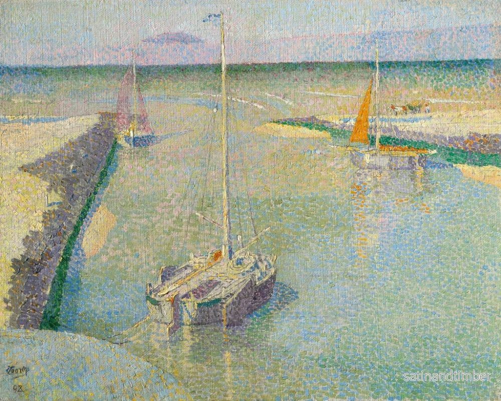 Reproduktion av målningen L'embouchure du Rhin eller Katwijkhamnen - Jan Toorop - Bild 2