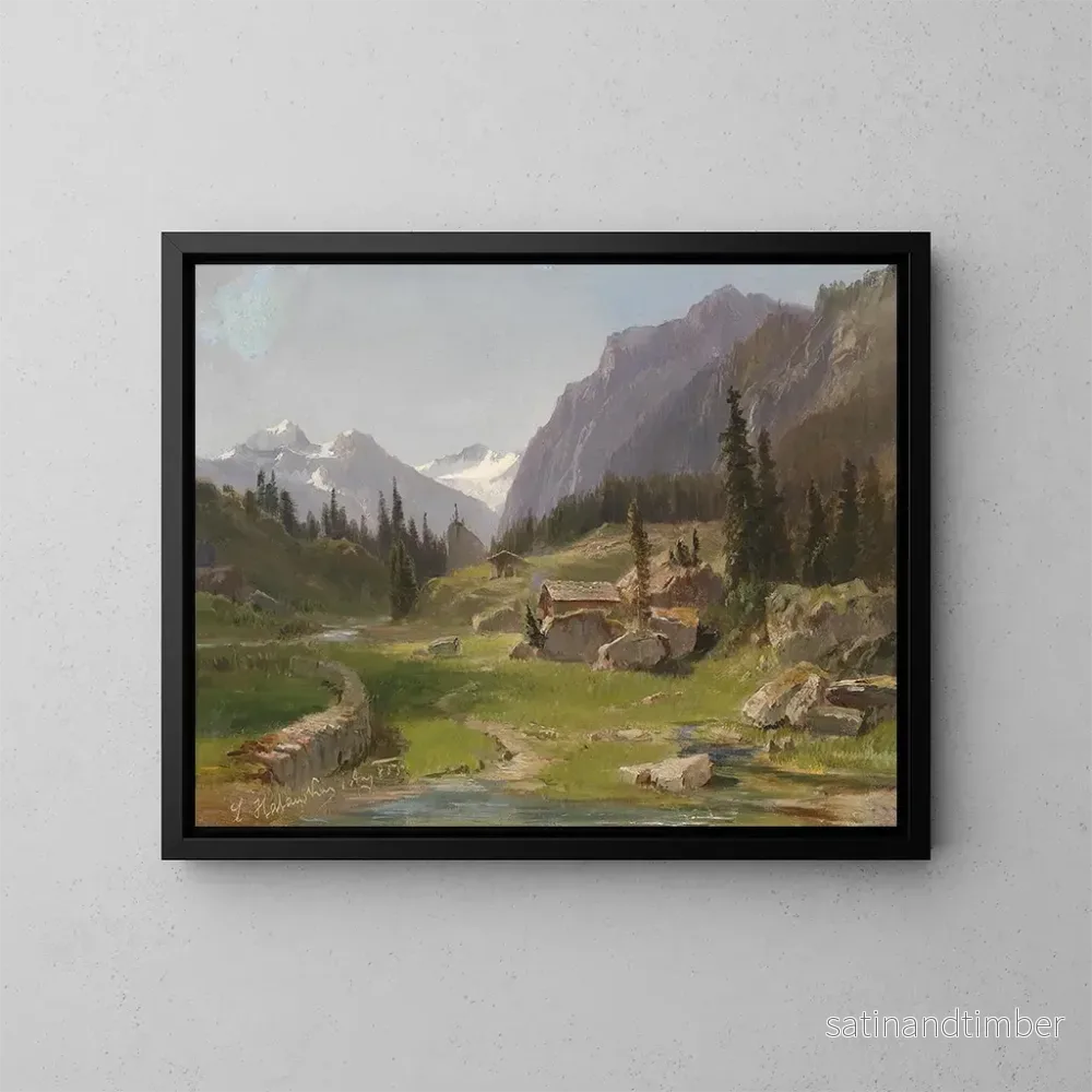Reproduktion av målningen Landskapsbild av berg - Ludwig Halauska