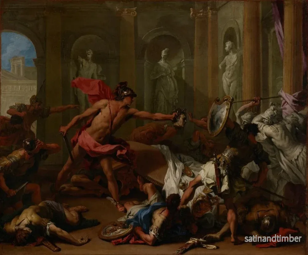 Reproduktion av målningen av Perseus som konfronterar Phineus med Medusas huvud - Sebastiano Ricci - Bild 2