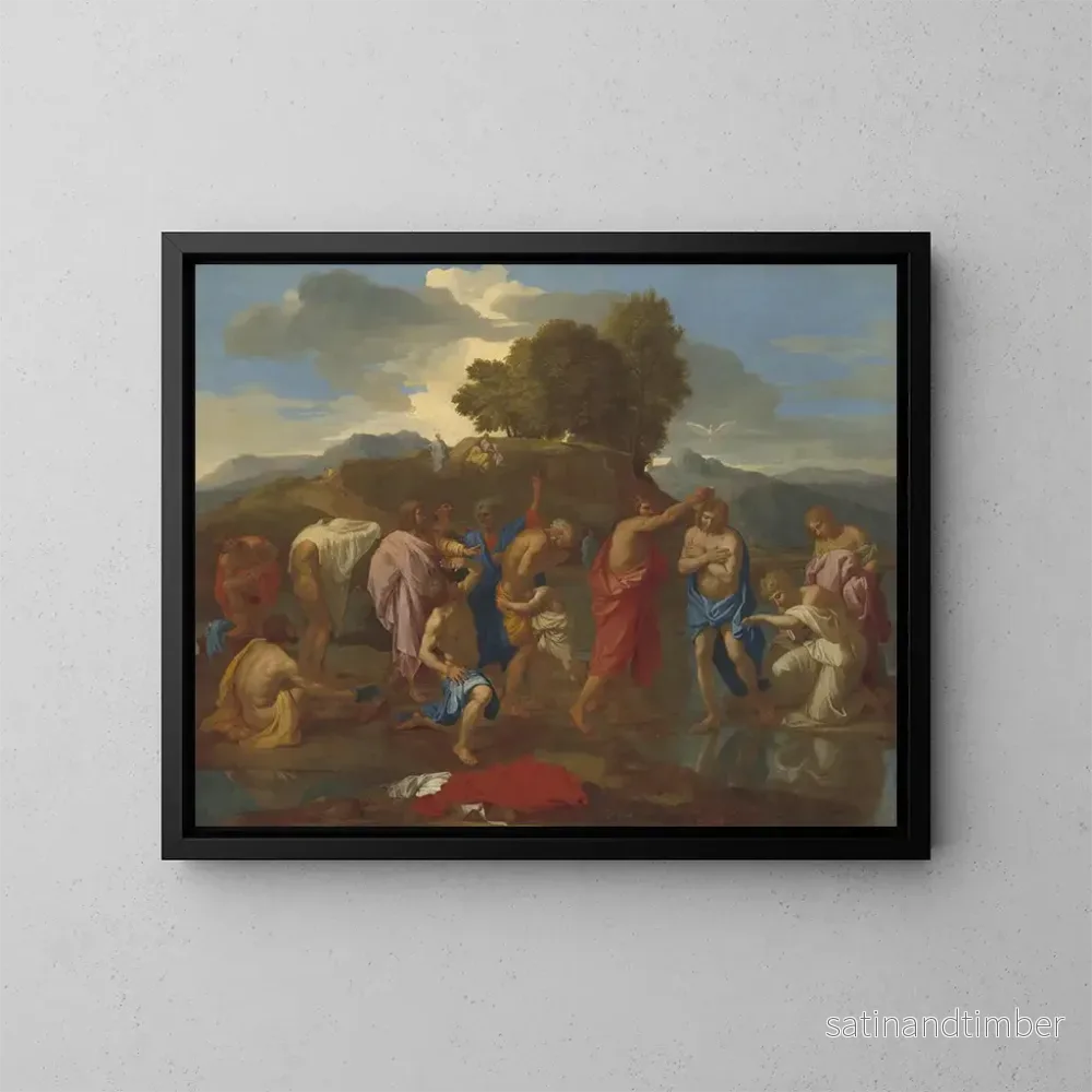Reproduktion av målningen Le Baptême du Christ - Nicolas Poussin
