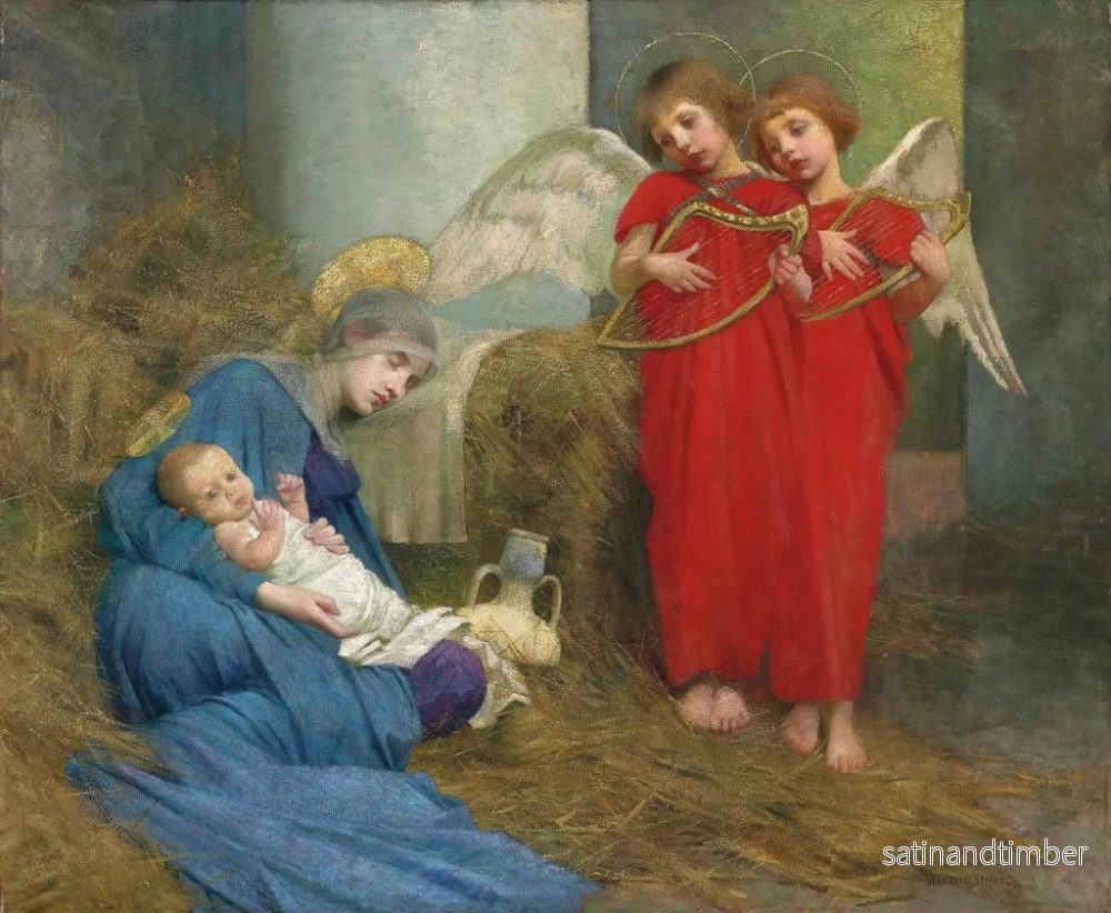 Reproduktion av målningen av änglar som underhåller Jesusbarnet - Marianne Stokes - Bild 2