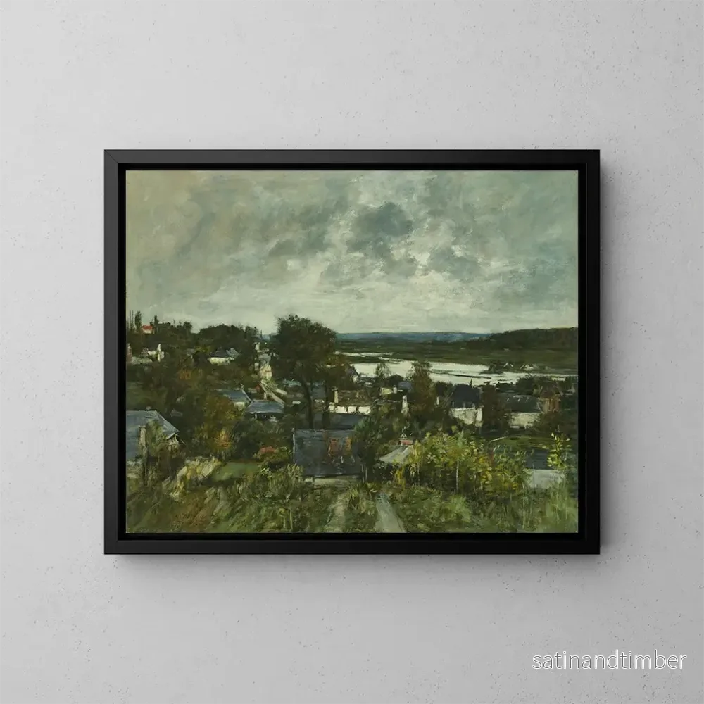 Reproduktion av målningen La Touques nära Deauville - Eugène Boudin