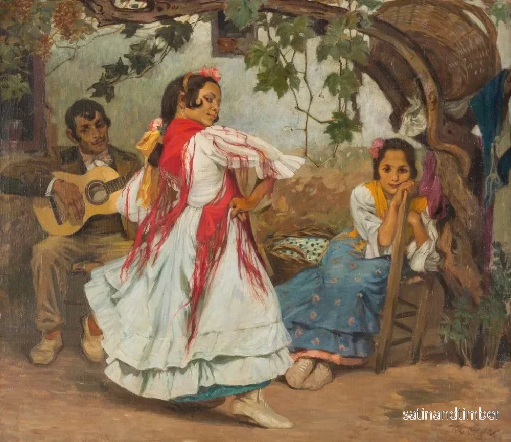 Reproduktion av målningen av spansk folkmusikdans - Otto Boyer - Bild 2