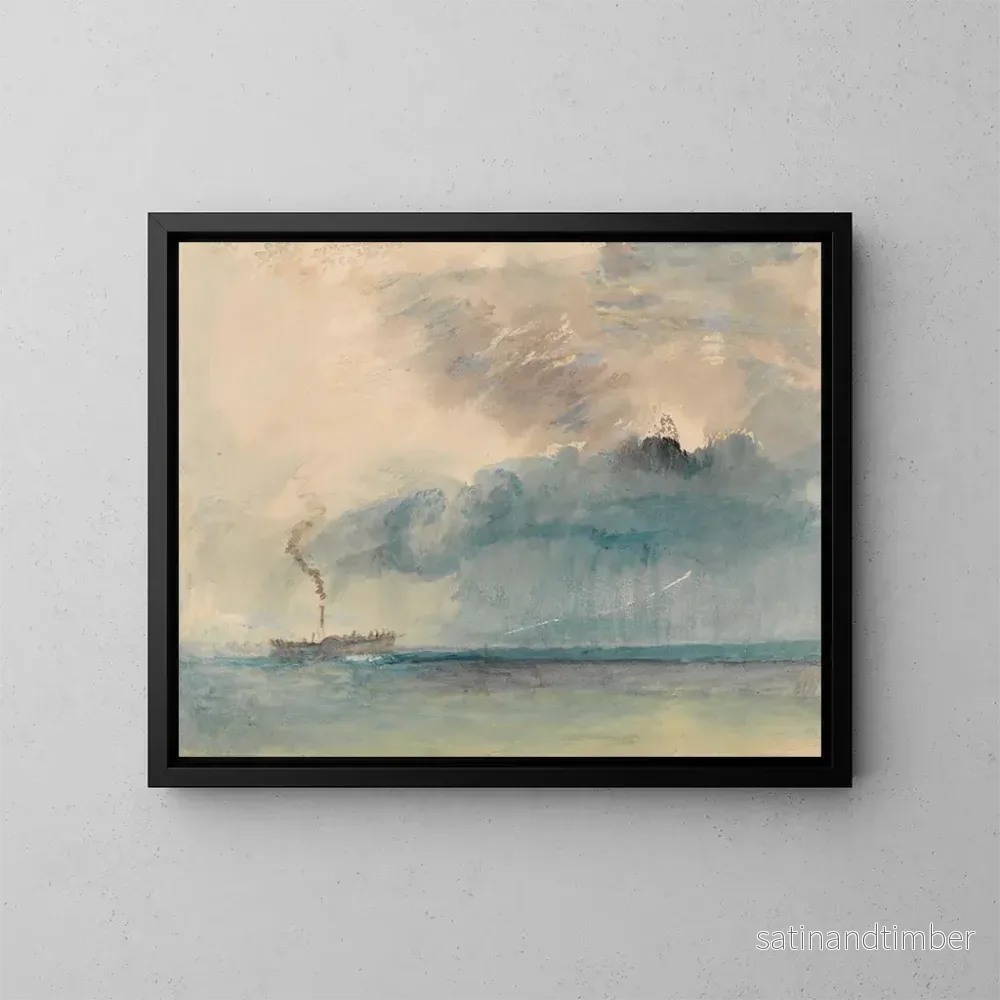 Reproduktion av målningen En ångbåt i en storm - Joseph Mallord William Turner