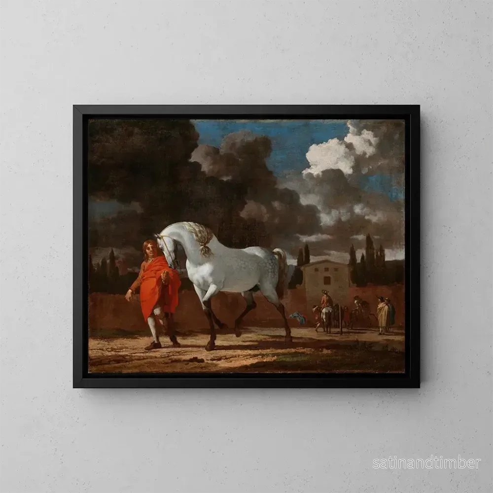 Reproduktion av målningen L'École de cavalerie - Karel Dujardin