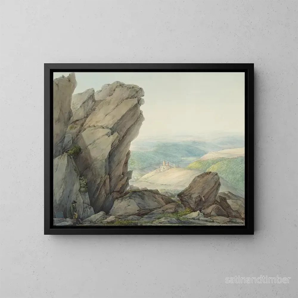 Reproduktion av målningen Vue depuis le Feldberg Taunus vers Reifenberg - Christian Georg Schütz l'Ancien