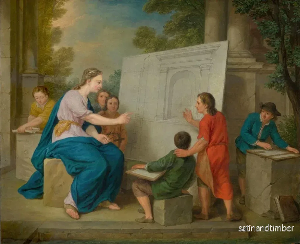 Reproduktion av målningen Instruction i perspektiv - Cornelis Joseph d'Heur - Bild 2