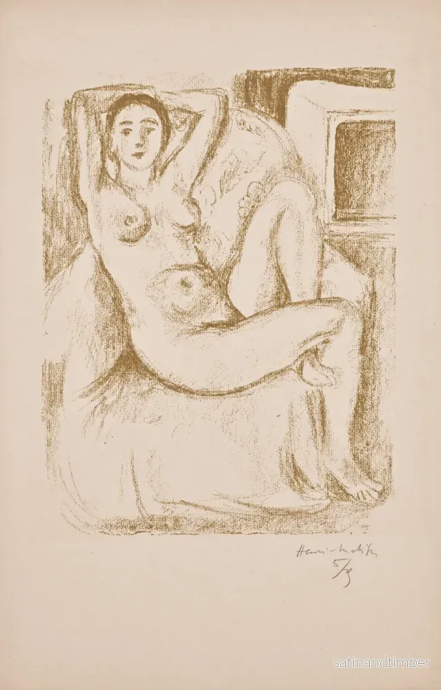 Reproduction du dessin Nu au fauteuil bistre – Henri Matisse Reproduction du dessin Nu au fauteuil bistre – Henri Matisse