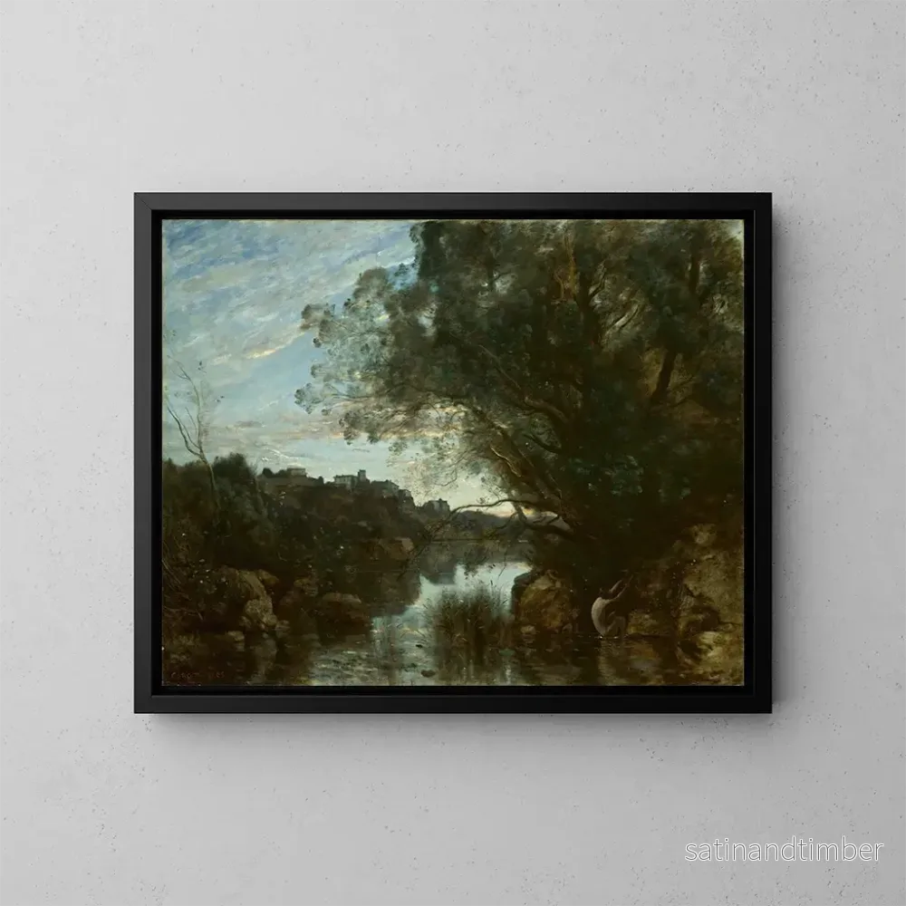 Reproduktion av målningen Souvenir des environs du lac Nemi – Jean-Baptiste-Camille Corot Reproduktion av målningen Souvenir des environs du lac Nemi – Jean-Baptiste-Camille Corot