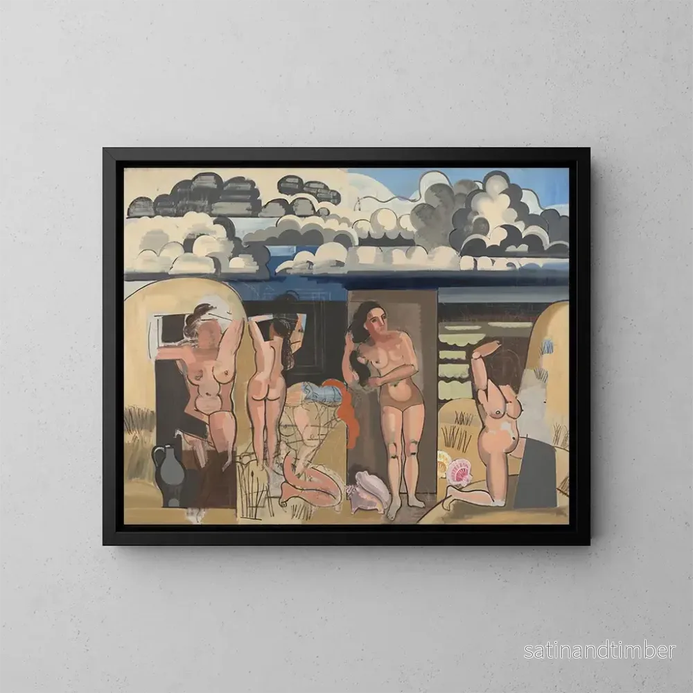 Reproduktion av målningen Vue de plage avec baigneurs - Jean Brusselmans