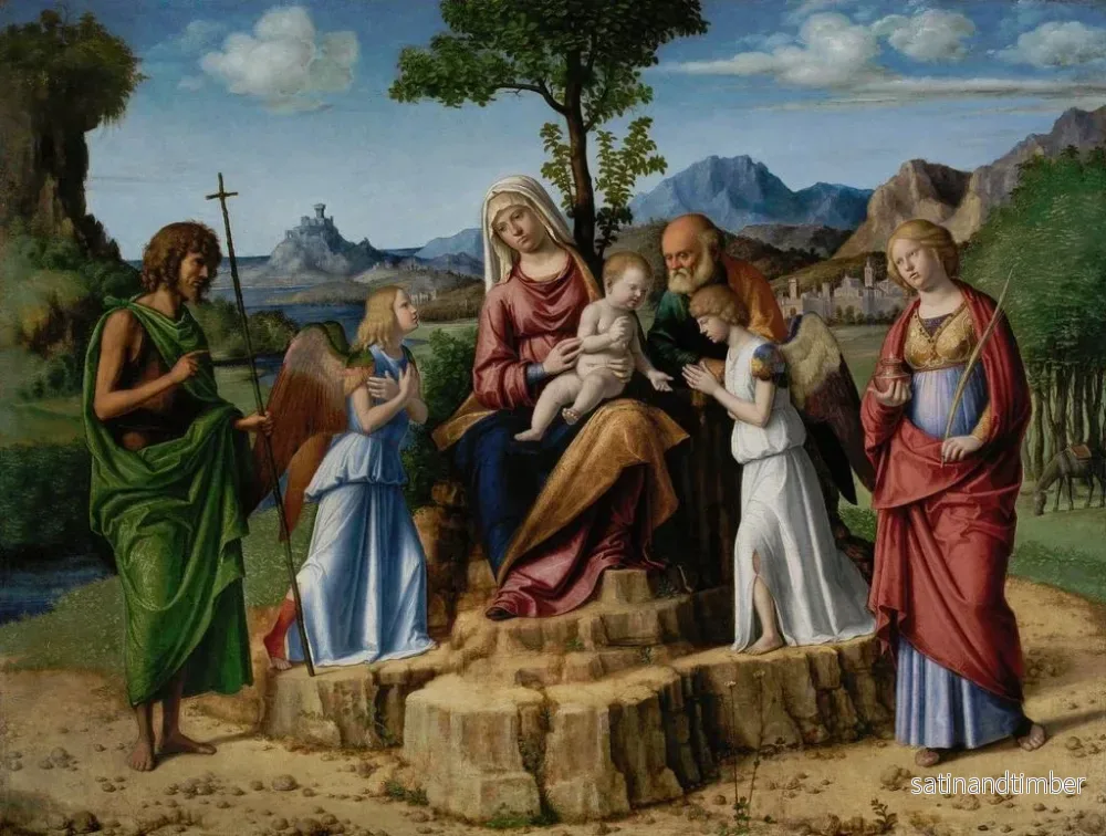 Reproduktion av målningen Le repos pendant la fuite en Égypte - Giovanni Battista Cima da Conegliano - Bild 2