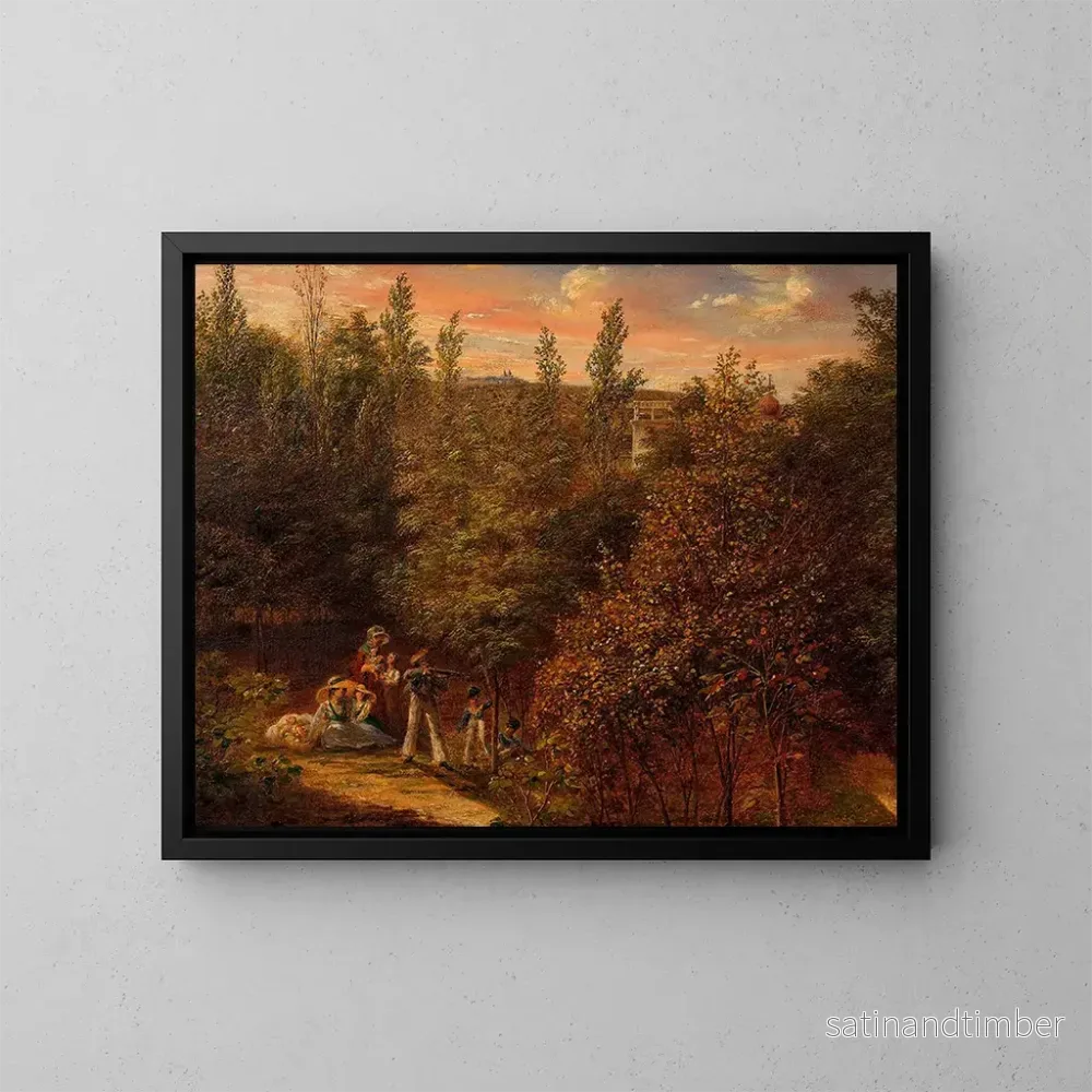 Reproduktion av målningen Landskapsbild med familj och barn - Karl Joseph Aloys Agricola