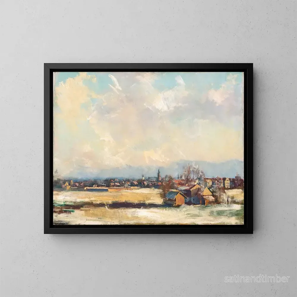 Reproduktion av målningen Rosenheim en hiver – Hiasl Maier-Erding Reproduktion av målningen Rosenheim en hiver – Hiasl Maier-Erding