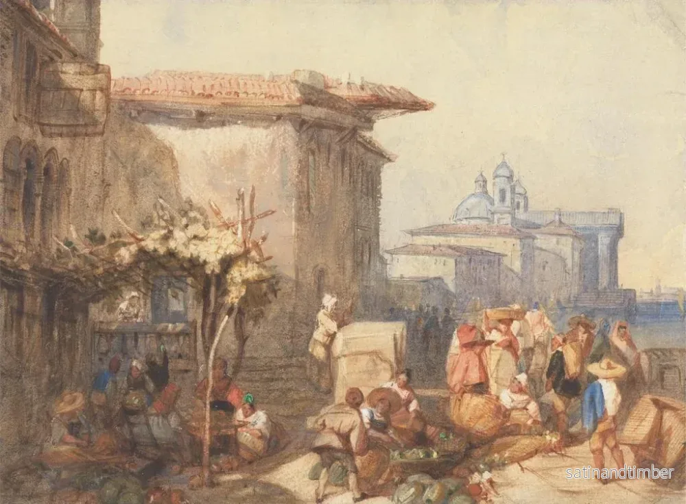 Reproduktion av målningen En marknadsscen i Venedig - Charles Bentley - Bild 2