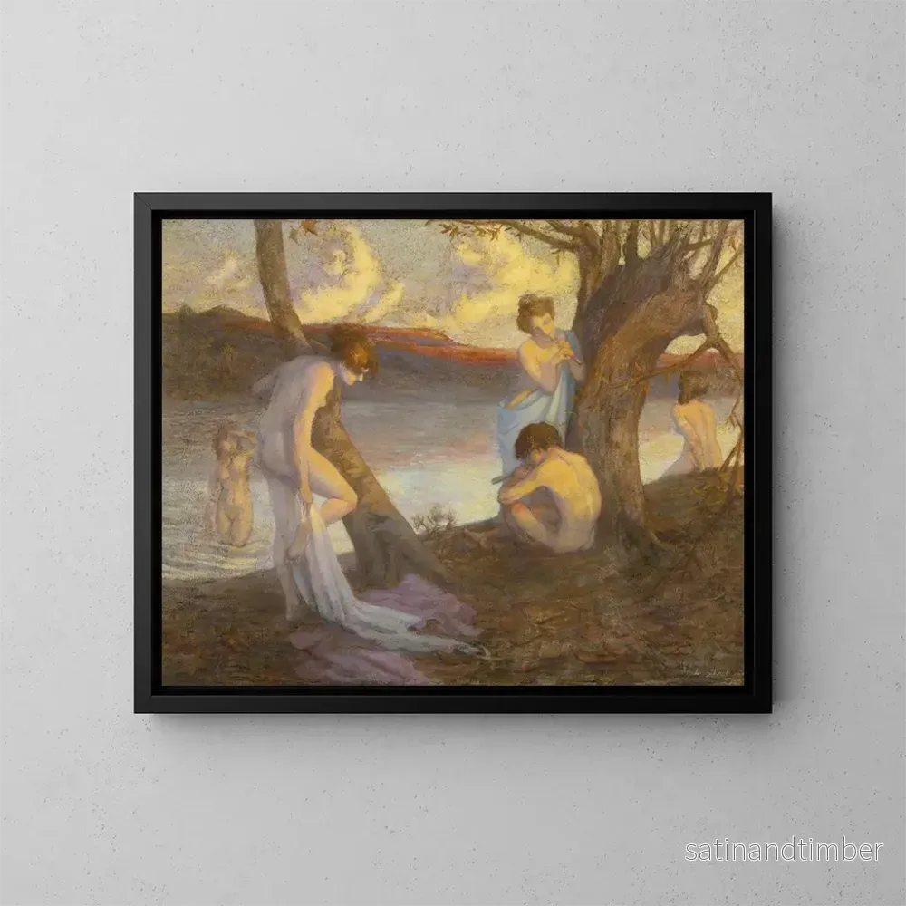 Reproduktion av målningen Baigneurs au bord d’une rivière – Louis Marie Henri Raoul Prat Reproduktion av målningen Baigneurs au bord d’une rivière – Louis Marie Henri Raoul Prat