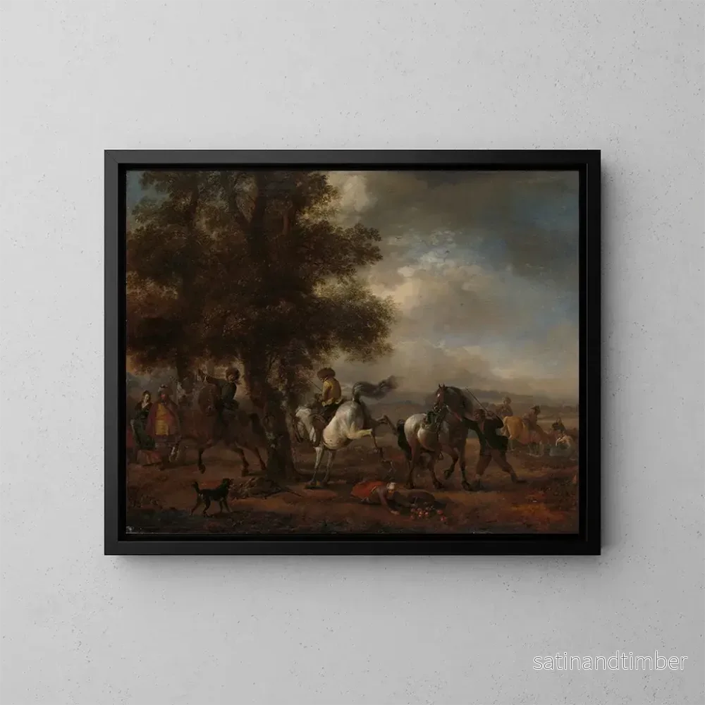 Reproduktion av målningen Le gris som reser sig - Philips Wouwerman