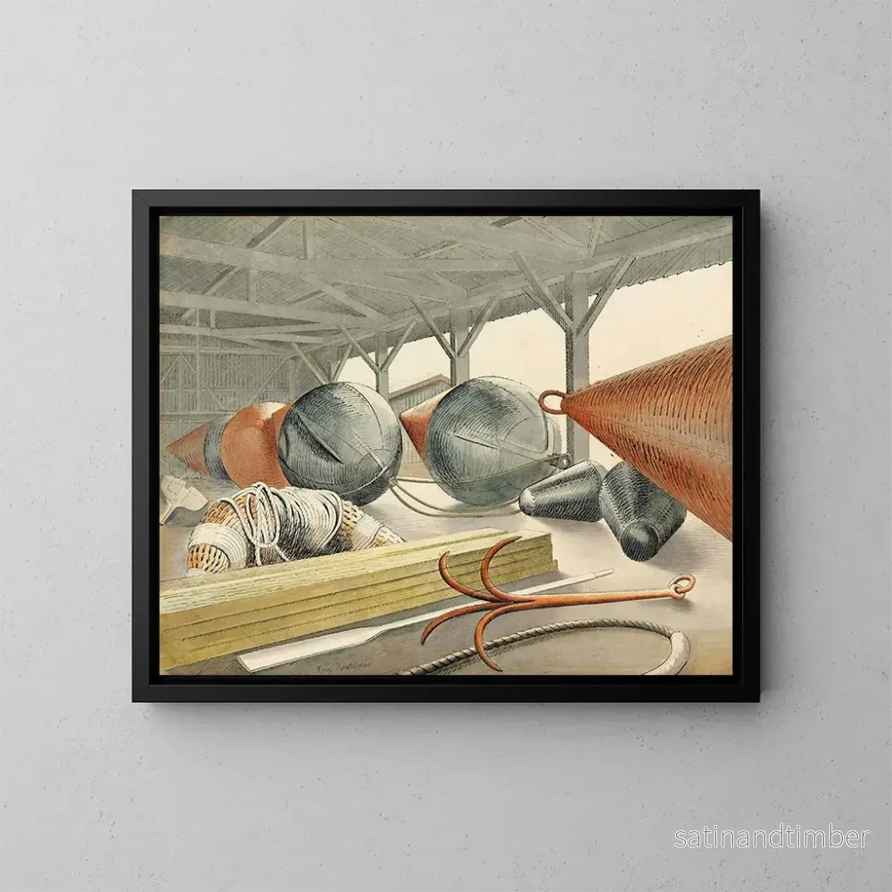 Reproduktion av målningen Bouées et grappin - Eric Ravilious