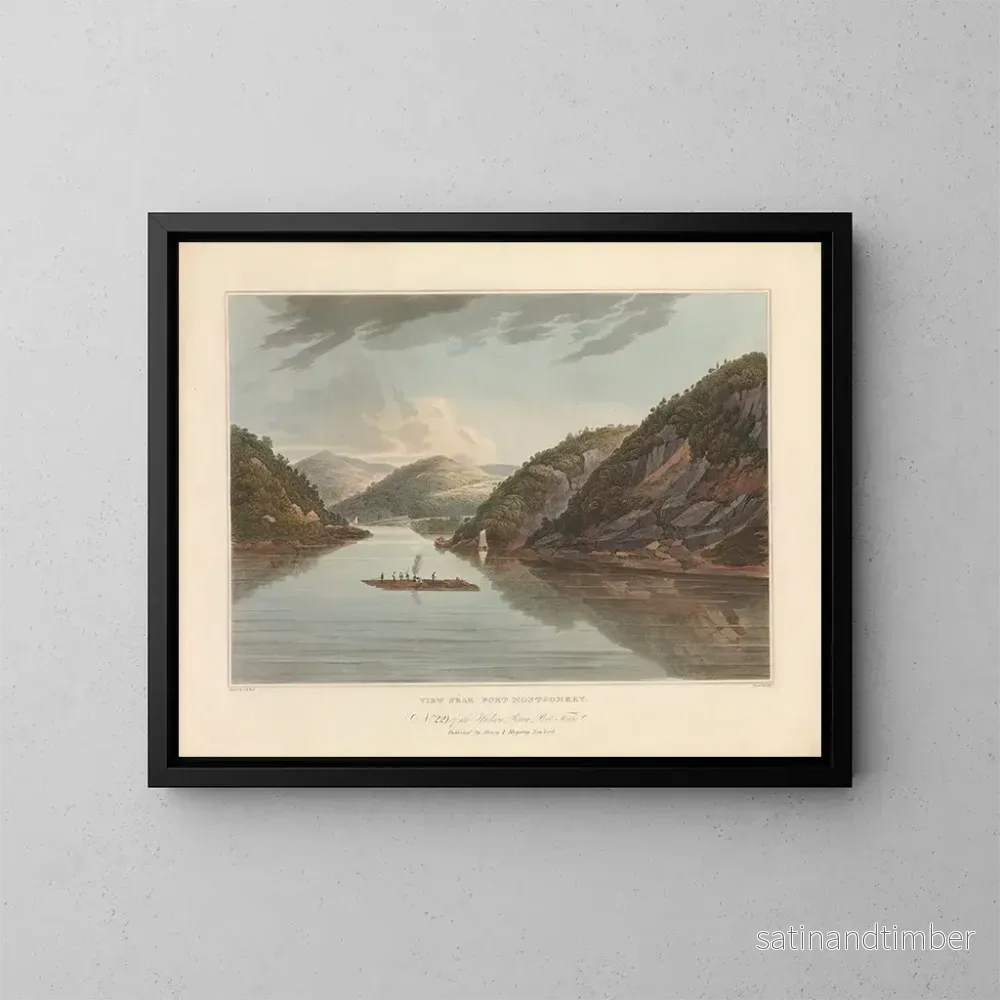 Reproduktion av målningen Vue nära Fort Montgomery - John Hill