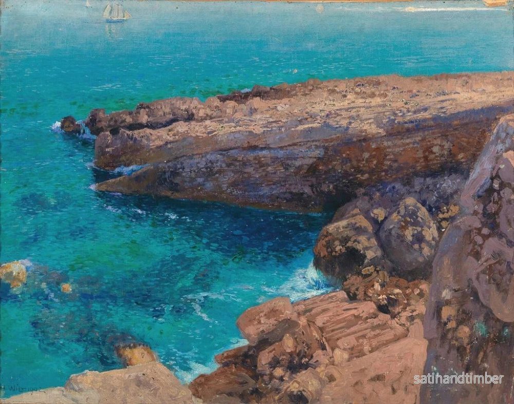 Reproduktion av målningen Rochers de la falaise - Hans Wild - Bild 2